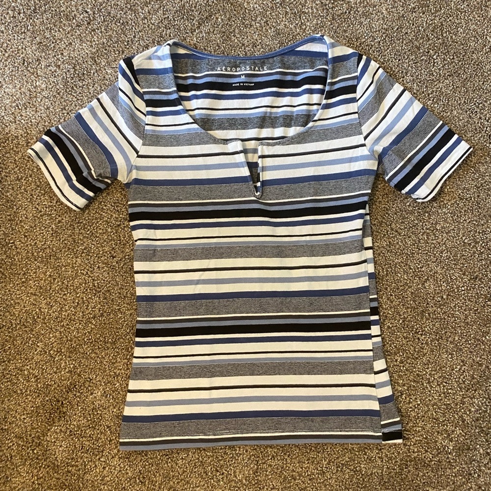 Stripped V Neck Aeropostale Top